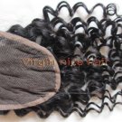 22" Virgin Brazilian Hair Lace Top Closure(4"*4") for kinky curl hair extensions weave