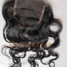 16" Virgin Brazilian Hair Lace Top Closure(4"*4") for loose curl hair extensions weave