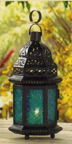 Blue Glass Moroccan Lantern