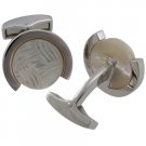 Tateossian Silver Mother of Pearl Cufflinks CUF0551