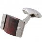 Tateossian Silver Red CZ Imperial Cufflinks BTS8754