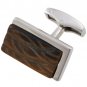 Tateossian Silver Tiger Eye Onyx Cufflinks CUF0556