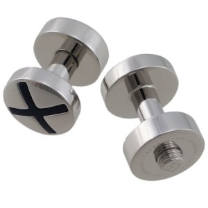 Tateossian Silver Round Bolt Cufflinks - BTS9662