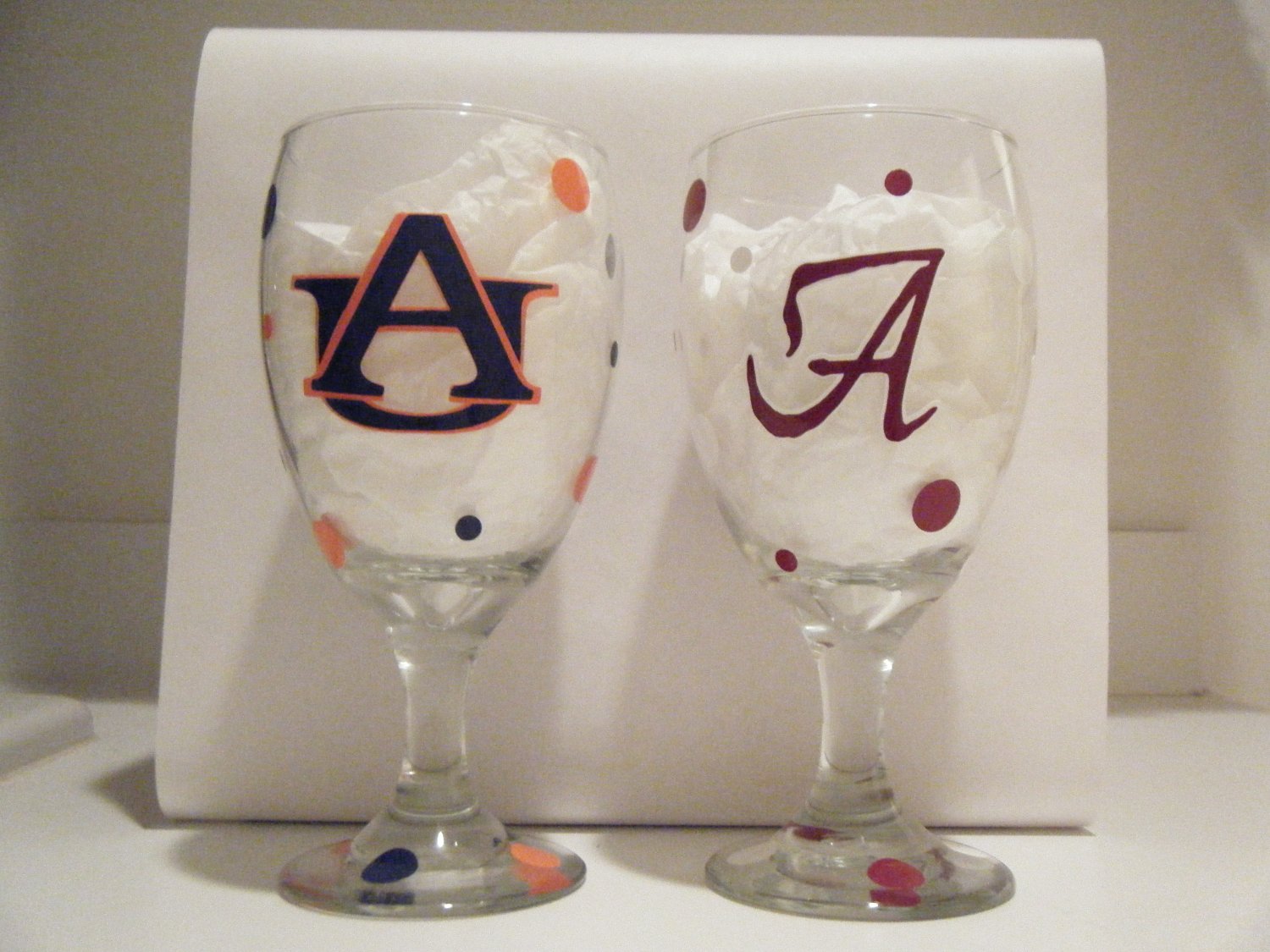 Auburn War Eagle Wine Glasses (2)