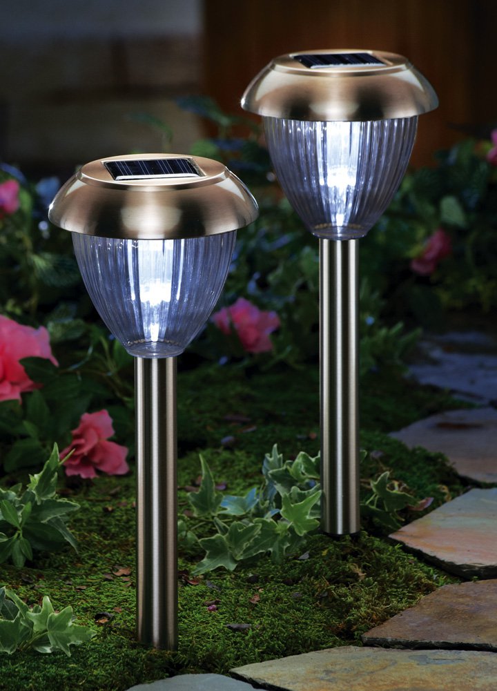 Copper Look Stainless Steel Solar Path Lights