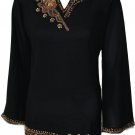 Split neck Full Sleeve stones n sequins embellished Cotton tunic