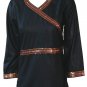 V neck full sleeve stones n sequins embellished silk cotton tunic