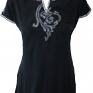 Split neck sequence and zardhoshi work Synthetic tunic