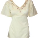 V neck stones n sequins embellished silk cotton tunic
