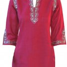 Mandarin collar stones n sequins embellished Cotton tunic