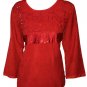 wide scoop neck thread embroidery n sequins embellished Cotton tunic