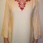 Elegant style mandarin collar embroidery tunic
