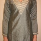 V neck Silk cotton Party wear sequence embellished tunic