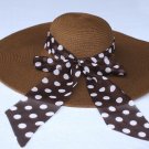 Classical  (Chocolate)  XL Wide Brim Floppy Sun Hat Summer Beach with free Ribbon + free ship
