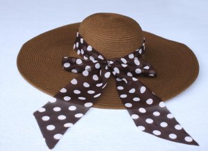 Classical  (Chocolate)  XL Wide Brim Floppy Sun Hat Summer Beach with free Ribbon + free ship