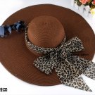 Classical HOT  (Chocolate)  XL Wide Brim Floppy Sun Hat Summer Beach with free Ribbon + free ship