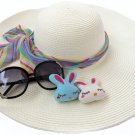 Classical XL Wide Brim Floppy Sun Hat Summer Beach  (WHITE) with free Ribbon + free ship
