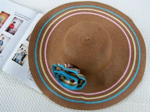 Chocolate Hot Women Flower Brim Floppy Fold Beach / Sun Hat Wide Brim Floppy Summer + free ship