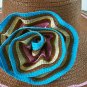 Chocolate Women Flower Brim Floppy Fold Beach / Sun Hat Wide Brim Floppy Summer + free ship