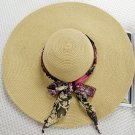 Classical (khaki) XL Wide Brim Floppy Sun Hat Summer Beach with free Ribbon + free ship