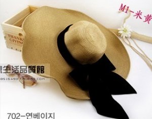Classical XL Wide Brim Floppy Sun Hat Summer Beach (khaki) with free Ribbon + free ship