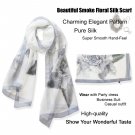 Sexy Beautiful Gray Floral Long Silk Scarf /Shawl/Wraps