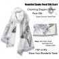 Sexy Beautiful Gray Floral Long Silk Scarf /Shawl/Wraps