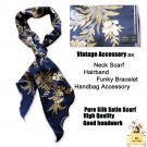 Gorgeous Floral Satin Silk Scarf, Head Scarves, Neck Scarves