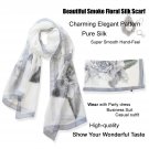 Sexy Beautiful Gray Floral Long Silk Scarf /Shawl/Wraps
