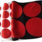 Top Quality Black Red White Circle Long Silk Scarf-BNWT