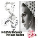 Vtg Sexy Black/White POLKA-DOT long SILK dress SCARF