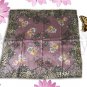 Beautiful Floral Leopard Large Square Twill Silk Scarf in Light Purple