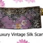Beautiful Floral Leopard Large Square Twill Silk Scarf in Light Purple