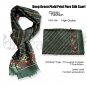 Fantastic Vintage Deep Green Unisex Plaid Print Pure Silk Scarf/Shawl