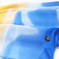 Sexy Yellow Dark/Light Blue Three-tone Long Silk Scarf