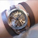Handmade Unisex Steampunk Mechanical watch with a lovely skeleton pattern WORLDWIDE FREE SHIPPING