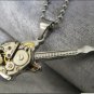 Alfresco Style GUITAR steampunk necklace with a vintage watch movement WORLDWIDE FREE SHIPPING