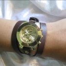 Handmade Leather Wrap Bracelet Watch with a lovely pattern WORLDWIDE FREE SHIPPING
