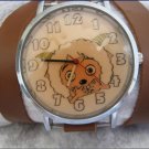 Handmade Leather Wrap Bracelet Watch with a lovely Sheep pattern WORLDWIDE FREE SHIPPING