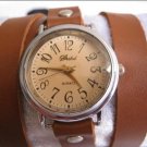 Handmade Leather Wrap Bracelet Watch with a lovely pattern WORLDWIDE FREE SHIPPING