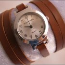 Handmade Leather Wrap Bracelet Watch with a lovely pattern WORLDWIDE FREE SHIPPING
