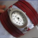 Handmade Leather Wrap Bracelet Watch with a lovely pattern WORLDWIDE FREE SHIPPING