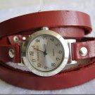Handmade Leather Wrap Bracelet Watch with a lovely pattern WORLDWIDE FREE SHIPPING