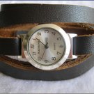 Handmade Leather Wrap Bracelet Watch with a lovely pattern WORLDWIDE FREE SHIPPING