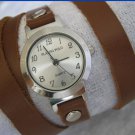 Handmade Leather Wrap Bracelet Watch with a lovely pattern WORLDWIDE FREE SHIPPING