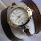 Handmade Leather Wrap Bracelet Watch with a lovely pattern WORLDWIDE FREE SHIPPING