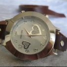 Handmade Leather Wrap Bracelet Watch with a lovely pattern WORLDWIDE FREE SHIPPING