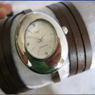 Handmade Leather Wrap Bracelet Watch with a lovely pattern WORLDWIDE FREE SHIPPING