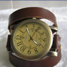 Handmade Leather Wrap Bracelet Watch with a lovely pattern WORLDWIDE FREE SHIPPING