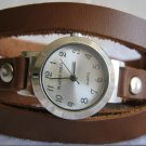 Handmade Leather Wrap Bracelet Watch with a lovely pattern WORLDWIDE FREE SHIPPING